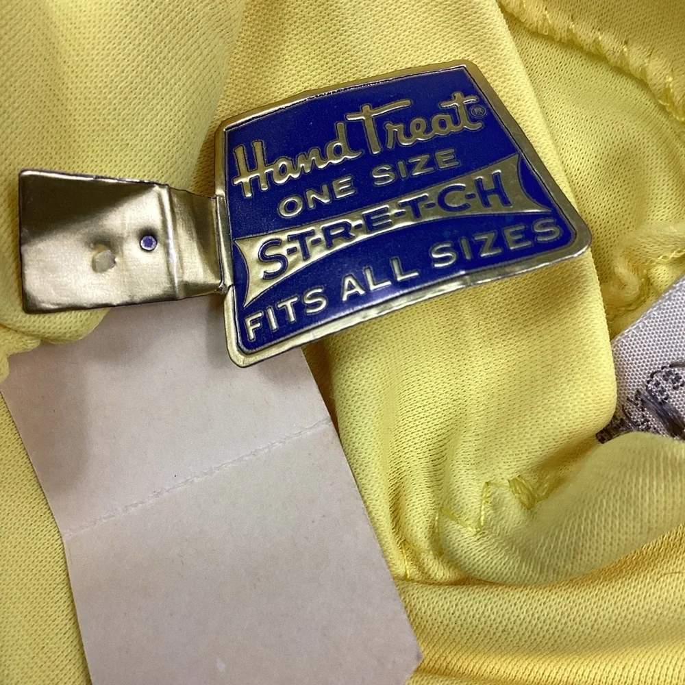 Vintage 50s Hand Treat sunny yellow stretch gloves